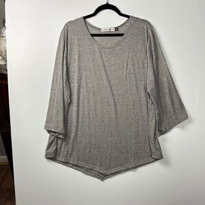Origami Gray Tank Top XXL NWOT Bell Sleeves interesting hem line comfort casual
